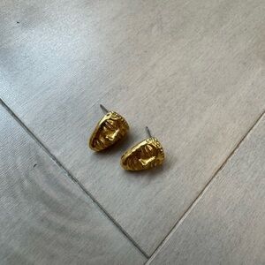 Vintage mask Gold Face Stud Earrings